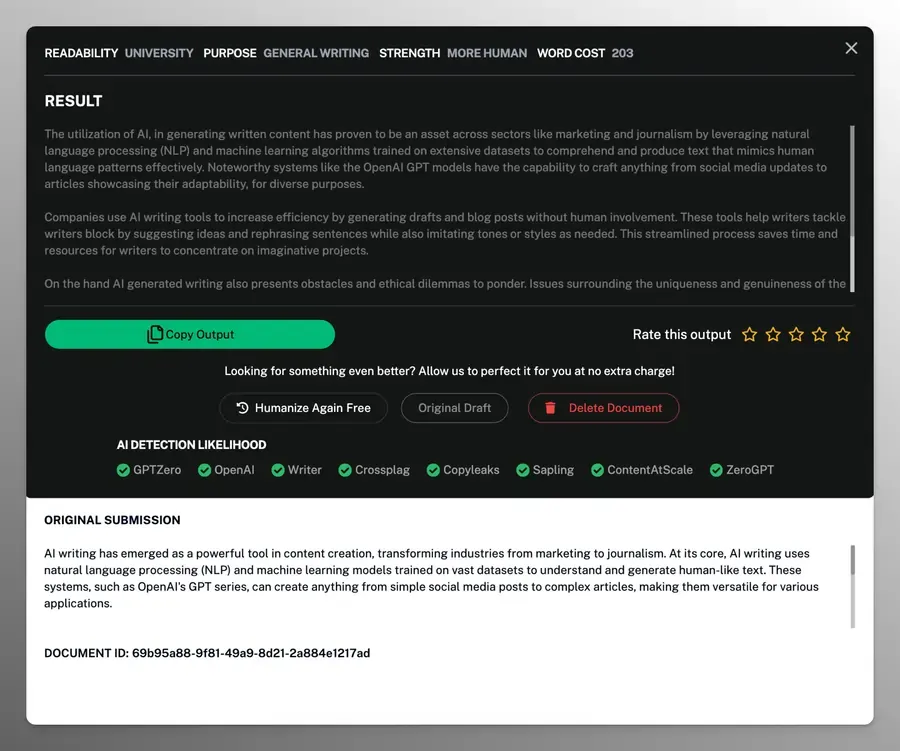 undetectable.ai output